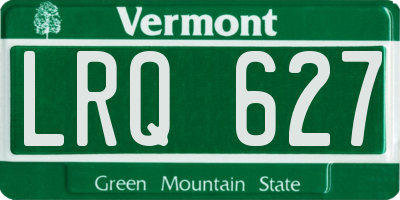 VT license plate LRQ627