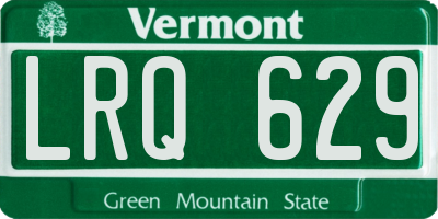VT license plate LRQ629