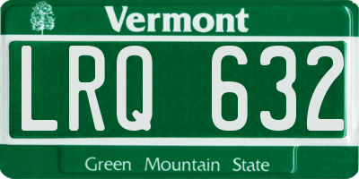 VT license plate LRQ632