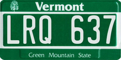 VT license plate LRQ637
