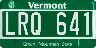 VT license plate LRQ641