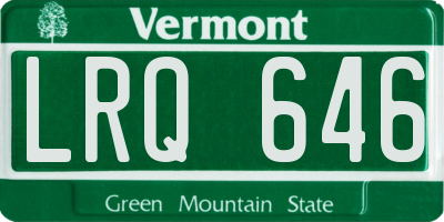VT license plate LRQ646