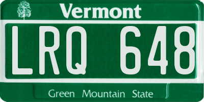 VT license plate LRQ648