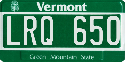 VT license plate LRQ650