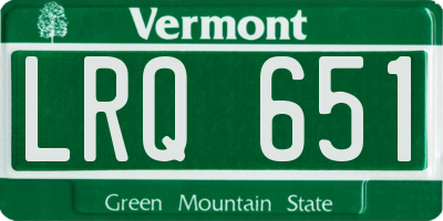 VT license plate LRQ651