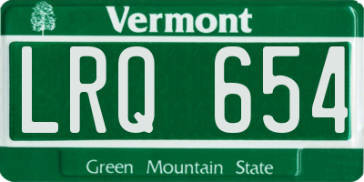 VT license plate LRQ654