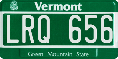 VT license plate LRQ656