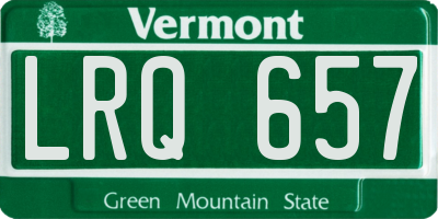 VT license plate LRQ657