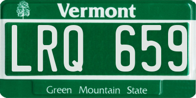 VT license plate LRQ659