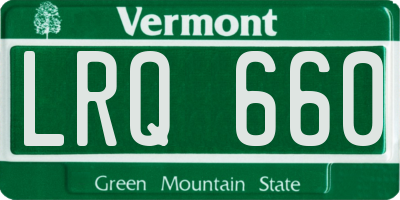 VT license plate LRQ660