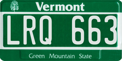 VT license plate LRQ663
