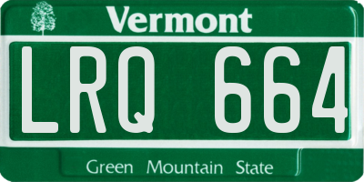 VT license plate LRQ664