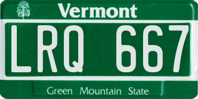 VT license plate LRQ667