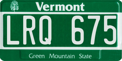 VT license plate LRQ675
