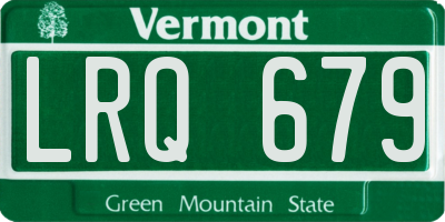 VT license plate LRQ679