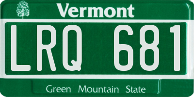 VT license plate LRQ681