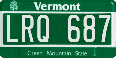 VT license plate LRQ687
