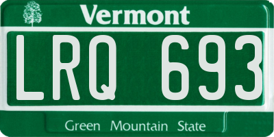 VT license plate LRQ693