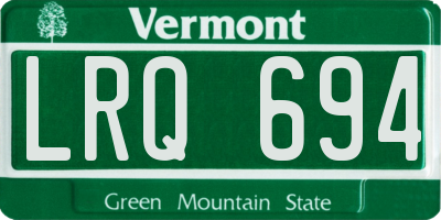 VT license plate LRQ694