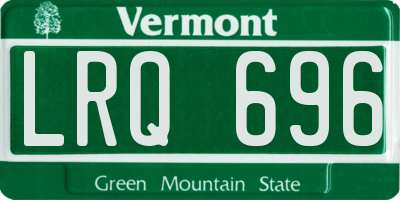 VT license plate LRQ696
