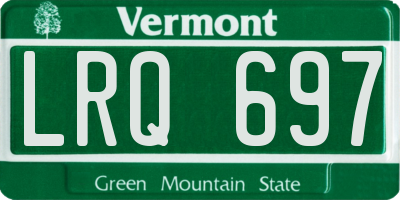 VT license plate LRQ697