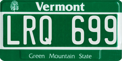 VT license plate LRQ699