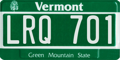 VT license plate LRQ701