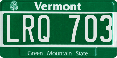 VT license plate LRQ703