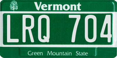 VT license plate LRQ704