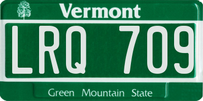VT license plate LRQ709