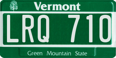 VT license plate LRQ710