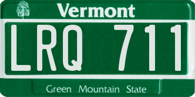 VT license plate LRQ711