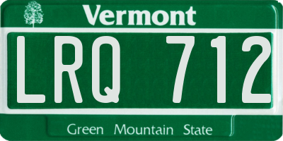 VT license plate LRQ712