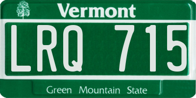 VT license plate LRQ715