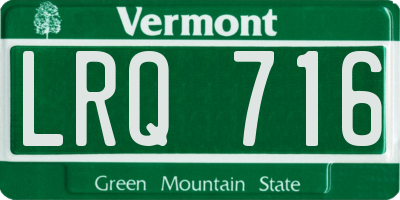 VT license plate LRQ716