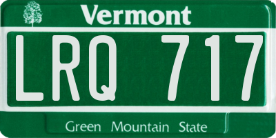 VT license plate LRQ717