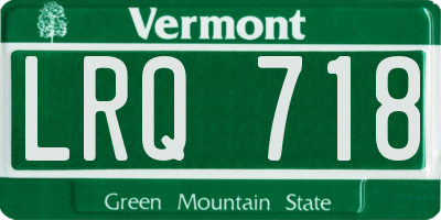 VT license plate LRQ718