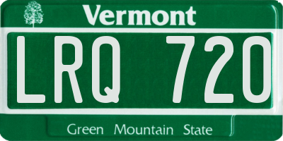 VT license plate LRQ720