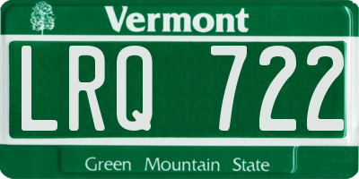 VT license plate LRQ722