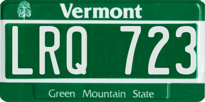 VT license plate LRQ723