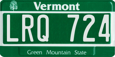 VT license plate LRQ724