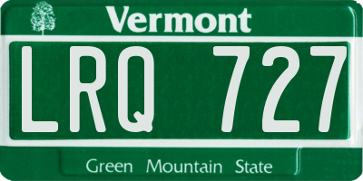 VT license plate LRQ727