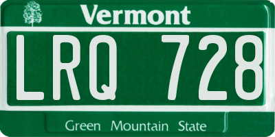 VT license plate LRQ728