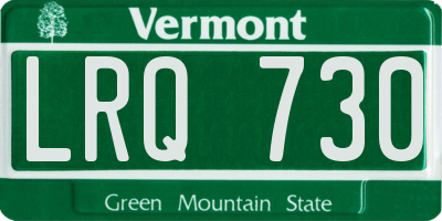 VT license plate LRQ730