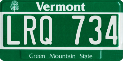 VT license plate LRQ734