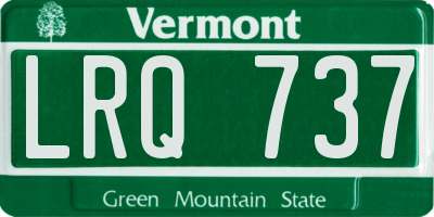 VT license plate LRQ737