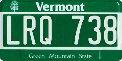 VT license plate LRQ738