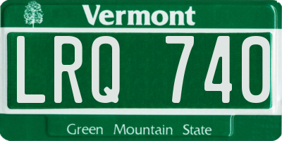 VT license plate LRQ740