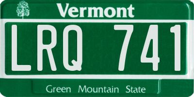 VT license plate LRQ741