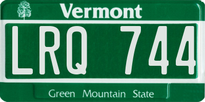 VT license plate LRQ744